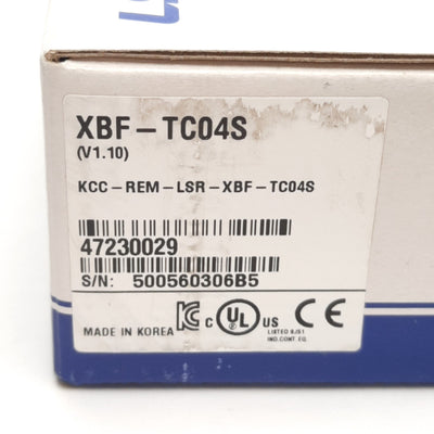 New LS Electric XBF-TC04S PLC Temp Module, 4-Ch, T/C Input, (KTRJ) 24VDC Supply