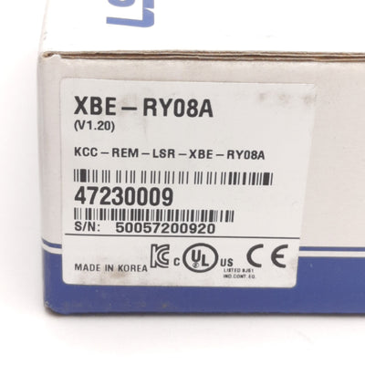 New LS Electric XBE-RY08A PLC Relay Output Module 8-SPST Relays, 125VDC/250VAC 2A/P