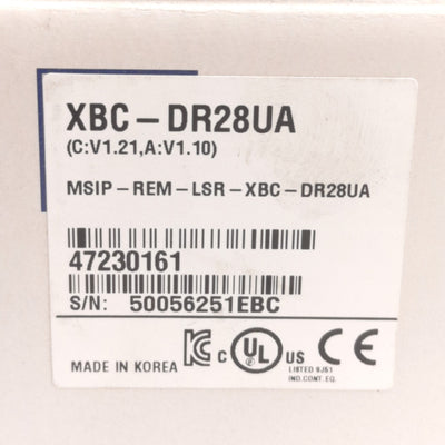 LS XBC-DR28UA XGB U Series PLC Main Unit 100-240VAC Supply, 24VDC Signal, 28 I/O