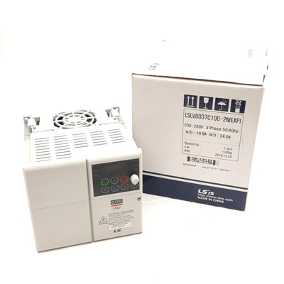 New LS LSLV0037C100-2N(EXP) Inverter, 3PH 200-240VAC Input, 0-240V Output, 6.1kVA