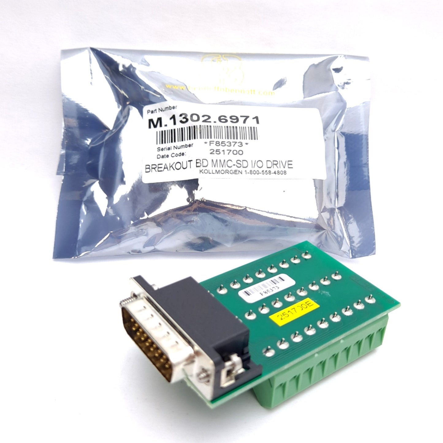 New Kollmorgen M.1302.6971 Breakout Board, 27 Screw Clamp Terminals to 26-Pin D-Sub