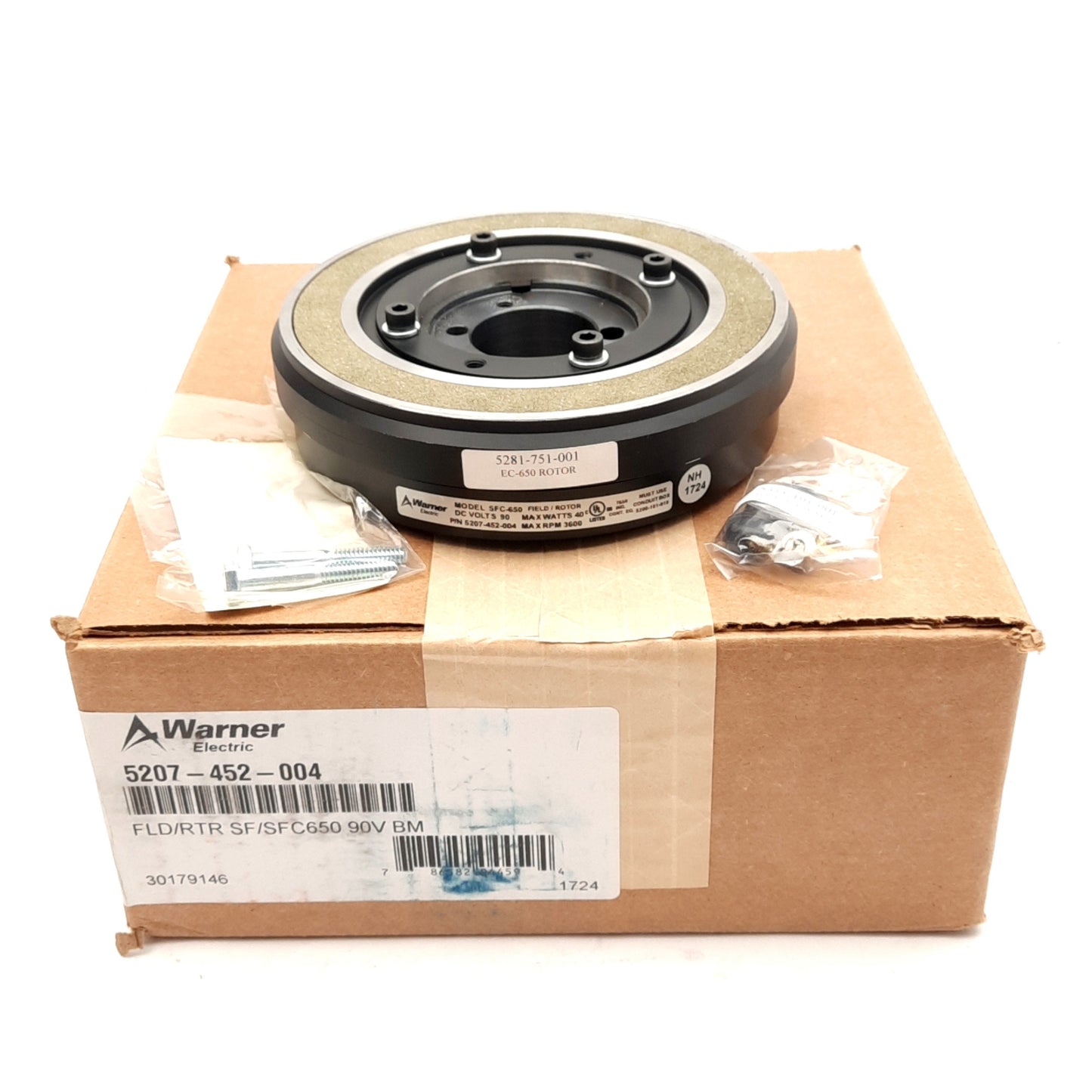 New Warner Electric 5207-452-004 Field and Rotor Assembly, 90VDC 40W, 3600RPM