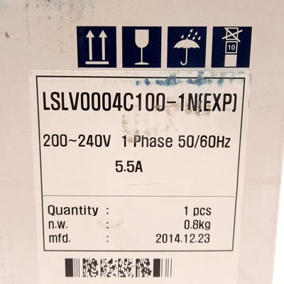 New LS LSLV0004C100-1N(EXP) Inverter, 200-240VAC Input, 3PH 200-240V Output, 1.0kVA