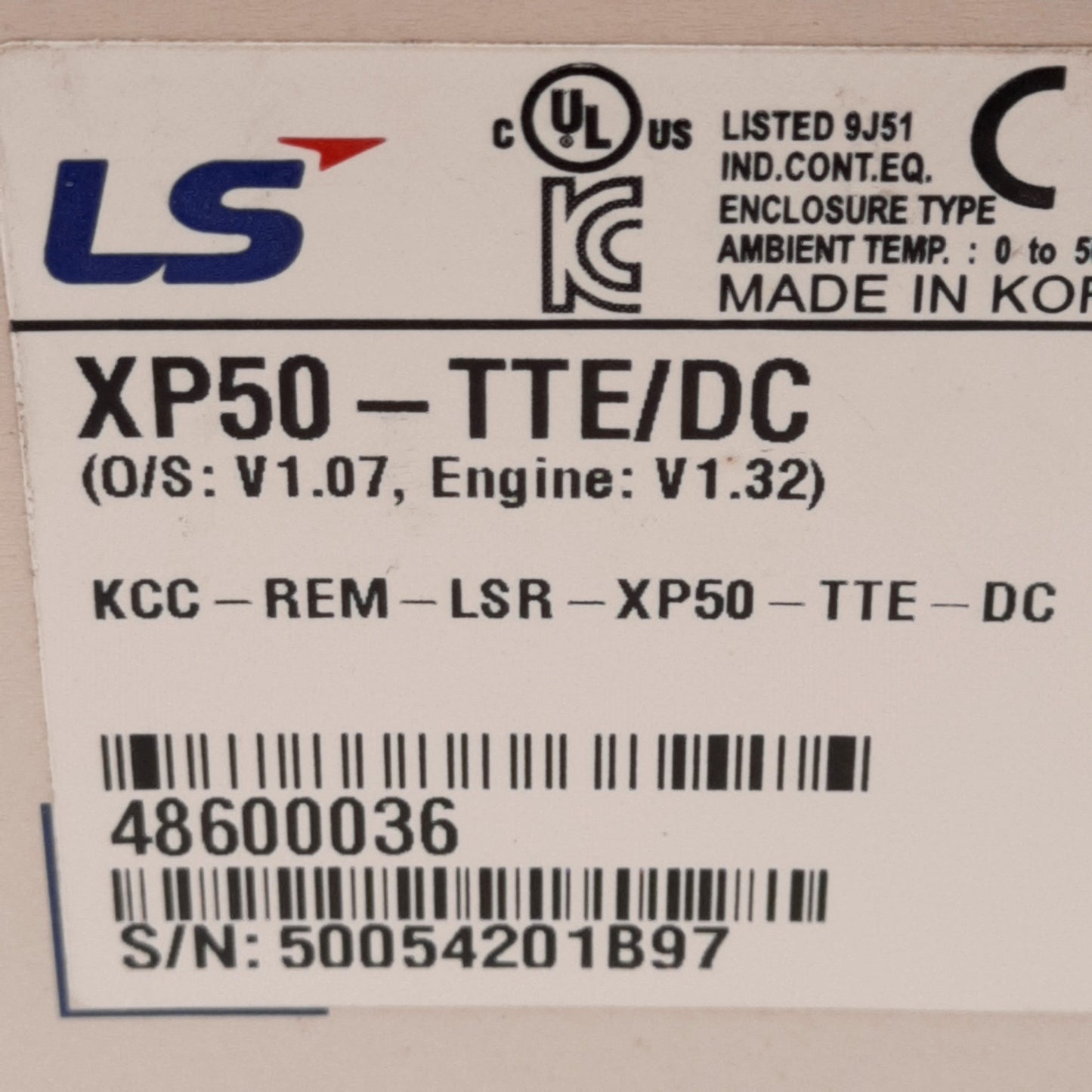 New LS XP50-TTE/DC XGT HMI Panel, 8.4in TFT LCD Display, 640x480 Pixels, 24VDC