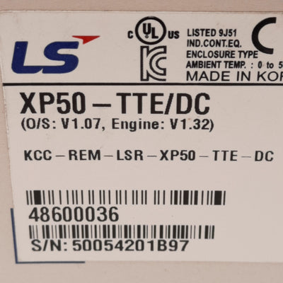 New LS XP50-TTE/DC XGT HMI Panel, 8.4in TFT LCD Display, 640x480 Pixels, 24VDC