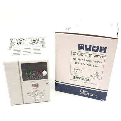 New LS LSLV0022C100-4N(EXP) Inverter, 3PH 380-480VAC Input, 0-480V Output, 4.2kVA
