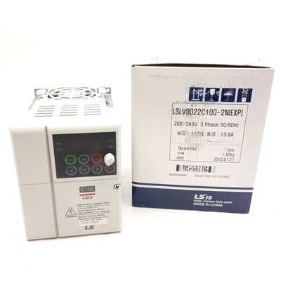 New LS LSLV0022C100-2N(EXP) Inverter, 3PH 200-240VAC Input, 0-240V Output, 4.2kVA