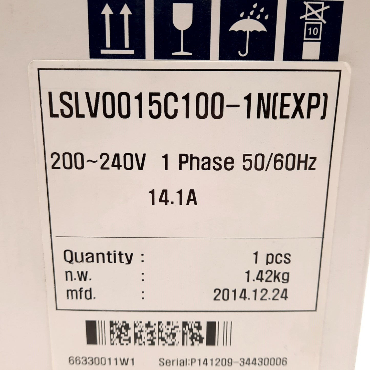 New LS LSLV0015C100-1N(EXP) Inverter, 200-240VAC Input, 3PH 0-240V Output, 3.0kVA
