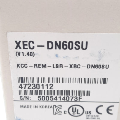 New LS XEC-DN60SU XGB Series Programmable Logic Controller, 284 I/O Points, 24VDC