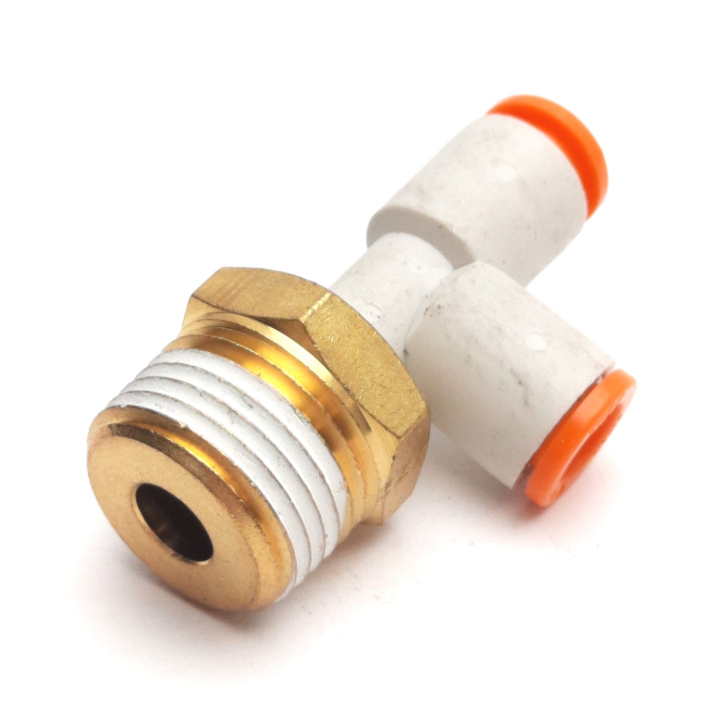 New – Open box Lot of 10 SMC KQ2Y07-36S Male Run Tee Fittings 1/4" P2C to 3/8" NPT, 1.0MPa