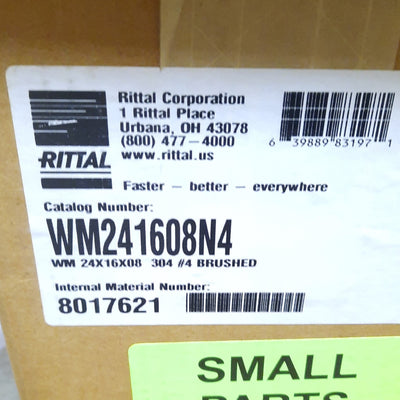 New – Open box Rittal WM241608N4 8017621 Stainless Enclosure, 600mm x 400mm x 210mm, NEMA 4X