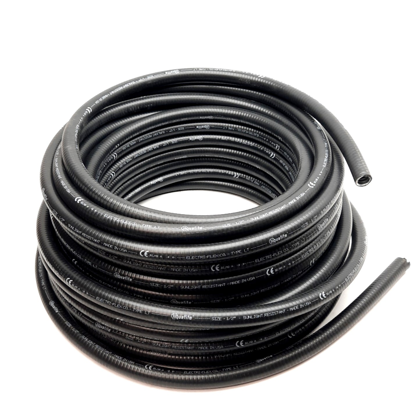 New Liquatite LT-11 Liquid Tight Conduit, Black PVC, ø0.625in ID, ø0.830 OD, 100ft