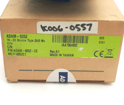New – Open box Advantech ADAM-6052-CE I/O Modbus TCP, 8-Channel, PNP, 24VDC, 1A/Channel