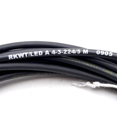 New Lumberg RKWT/LED A 4-3-224/5M Cordset, M12 4-Pin Female to 3-Wire, 5m Long