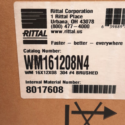 New Rittal WM161208N4 Stainless Steel Enclosure, Wall Mount, 16x12x8in, IP66