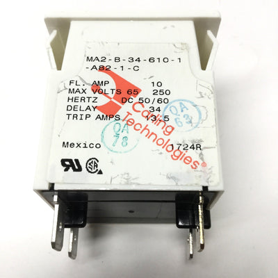 New – Open box Carling MA2-B-34-610-1-A82-1-C Circuit Breaker, 2-Pole, 65VDC 250VAC, 13.5A Trip