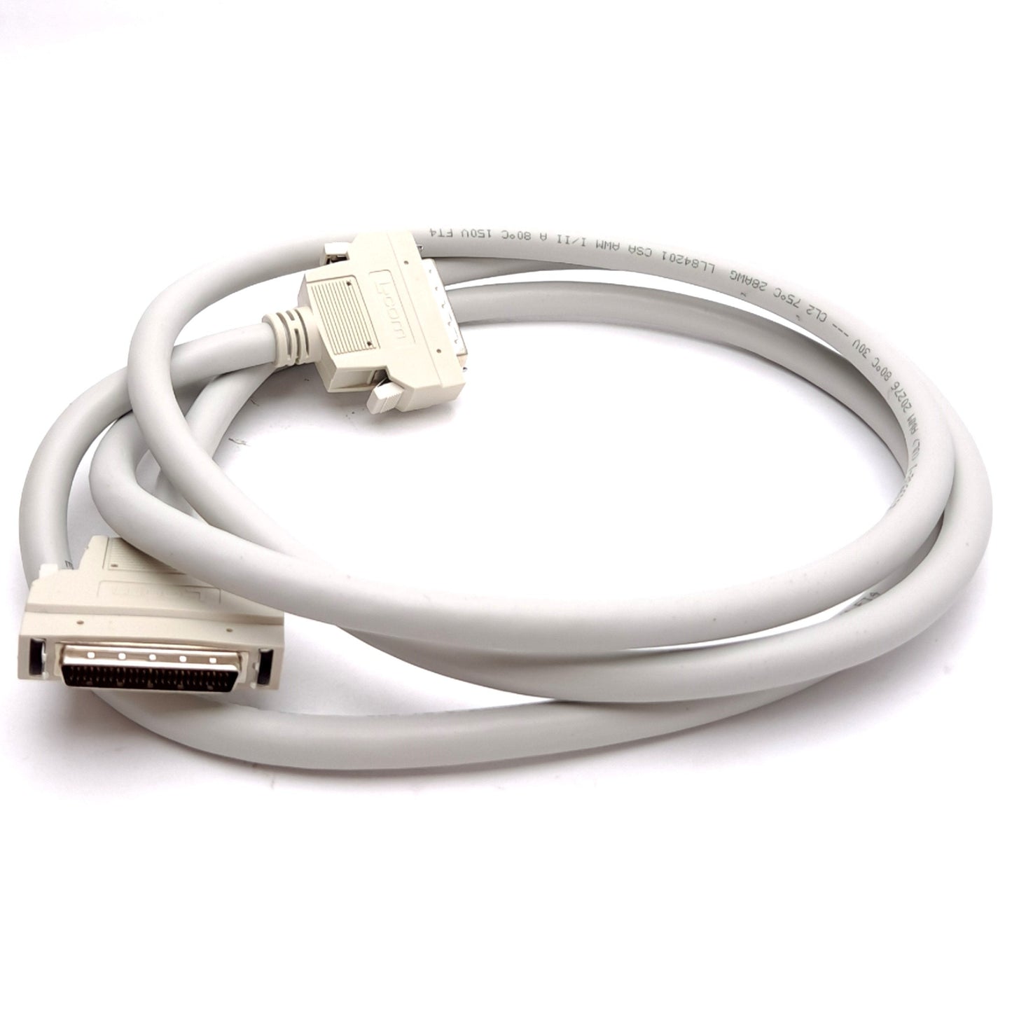 New – Open box L-Com CA801-2M SCSI-2 HPDB50 Cable, 2x Male 50-Pin D-Sub Connector, 2m Length