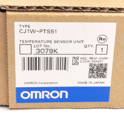 New Omron CJ1W-PTS51 Temperature PLC, 4-Inputs, T/C: (BJKLRST), Resolution: 13-bit