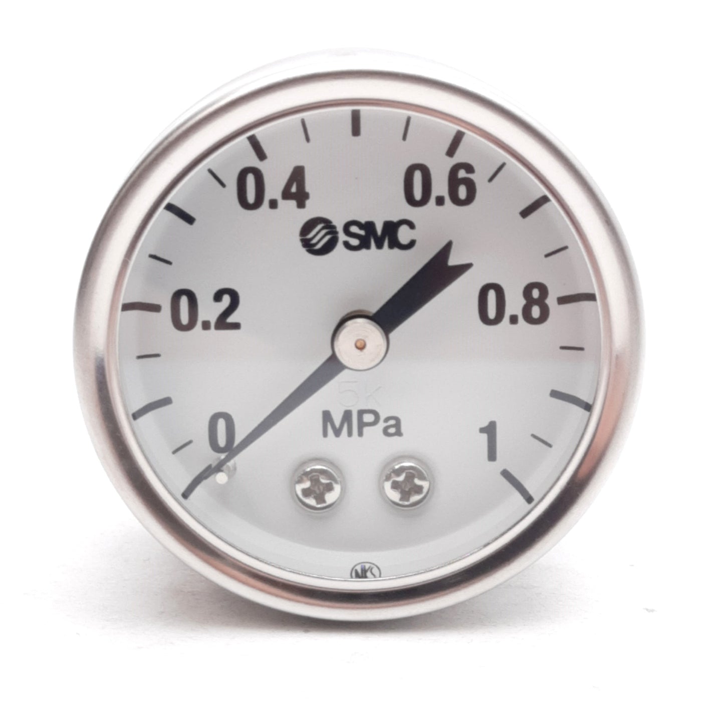 New SMC G43-10-02-X3 Pressure Gauge, 0-1.0MPa, R1/4 Male Port, Stainless Steel