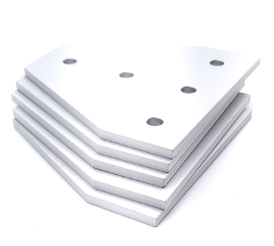 New Lot of 5 80/20 30-4340 Aluminum Tee Flat Plate 5 Hole 30 Series 90mm x 90mm