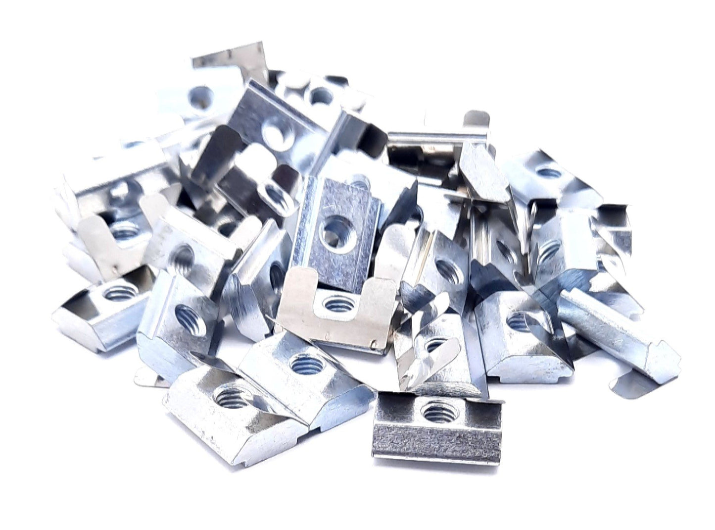 New Lot of 40 80/20 13061 Short Self-Aligning Roll-in T-Nut w/Spring Leaf 45 Series