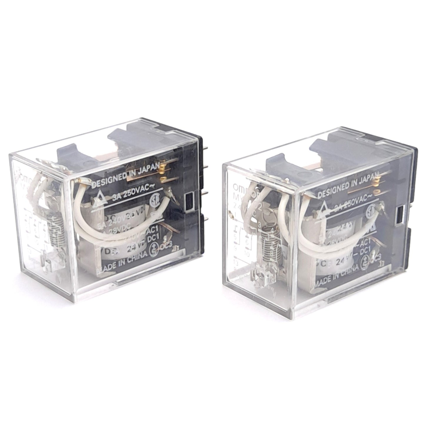 New – Open box Lot of 2 Omron MY4-02-DC24 Power Relay, 24VDC Coil, 4PDT Contact