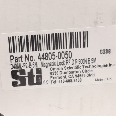 New Omron STI D40ML-P2-B-5M RFID Interlock 24V DC, 2NC Contacts, 900N Holding Force