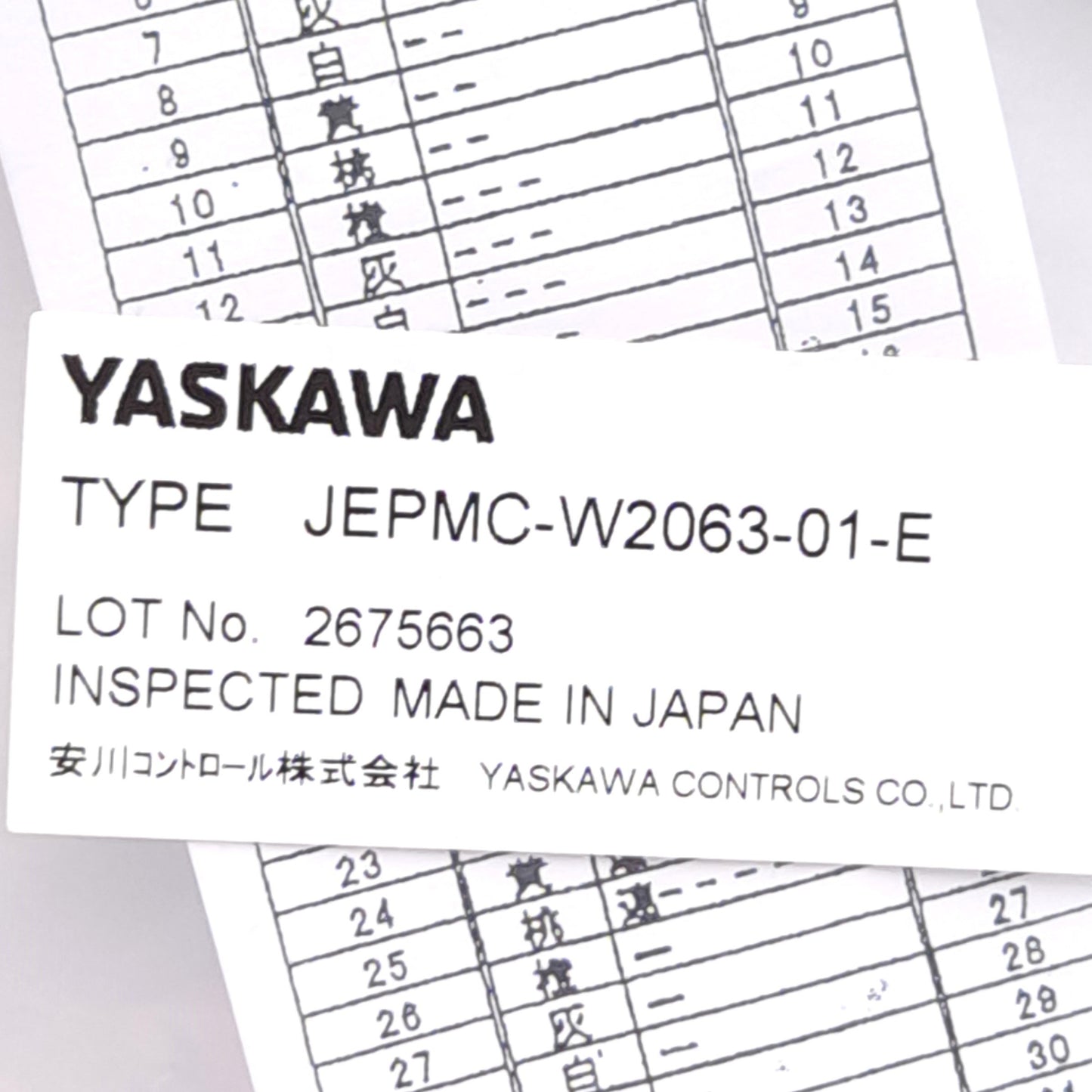 New Yaskawa JEPMC-W2063-01-E I/O MDR Cable, For: MP2000 Series CNTR-01 Module