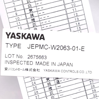 New Yaskawa JEPMC-W2063-01-E I/O MDR Cable, For: MP2000 Series CNTR-01 Module