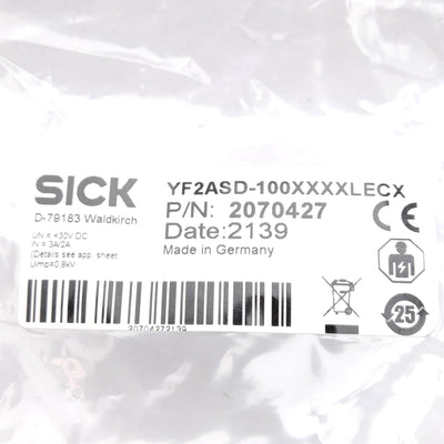 New SICK YF2ASD-100XXXXLECX Sensor/Actuator Cable, M12 17-Pin Female, A-Coded, 10m