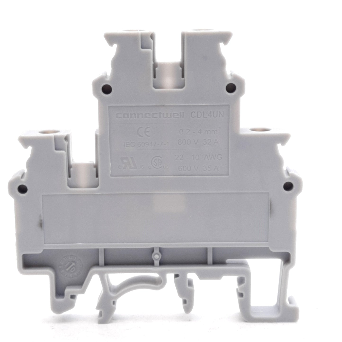 New Lot of 100 Altech CDL4UN Terminal Blocks 2-Level, 4-Position, 300V 35A, DIN Rail