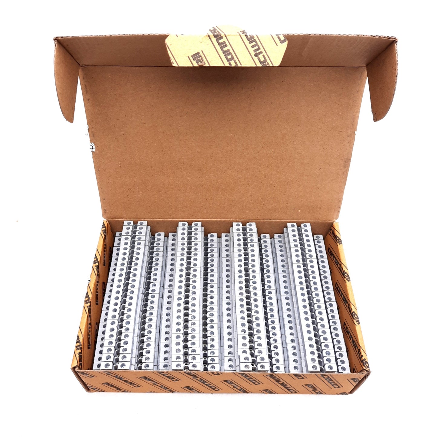 New Lot of 100 Altech CDL4UN Terminal Blocks 2-Level, 4-Position, 300V 35A, DIN Rail