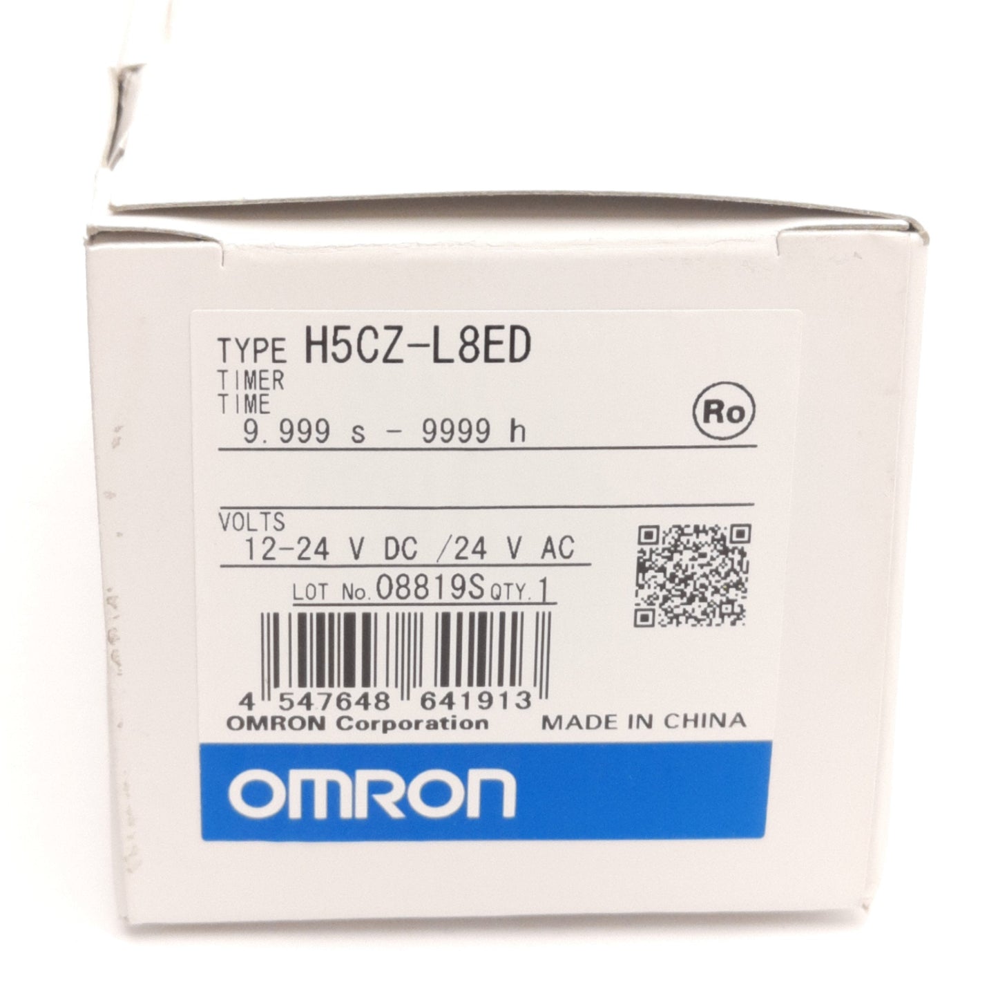 New Omron H5CZ-L8ED Timer, SPDT, 9.999s to 9999H, 24VAC 12/24VDC Supply, 8-Pin Round