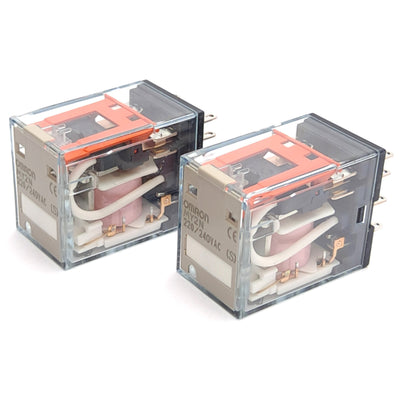 New – Open box Lot of 2 Omron MY2N-AC220/240 Power Relay, 220/240 VAC Coil, DPDT Contact