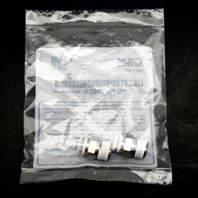 New Lot of 2 SMC KGH06-02S Pneumatic Fitting, ø6mm One Touch Port, R1/4 Male, 1.0MPa