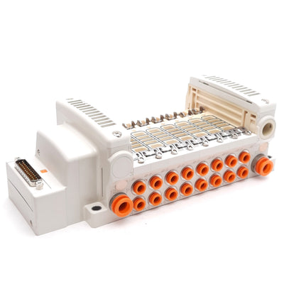 New SMC VV5QC21-08N7FD0-S Pneumatic Manifold, 8-Station, ø1/4in One Touch, 0.7MPa