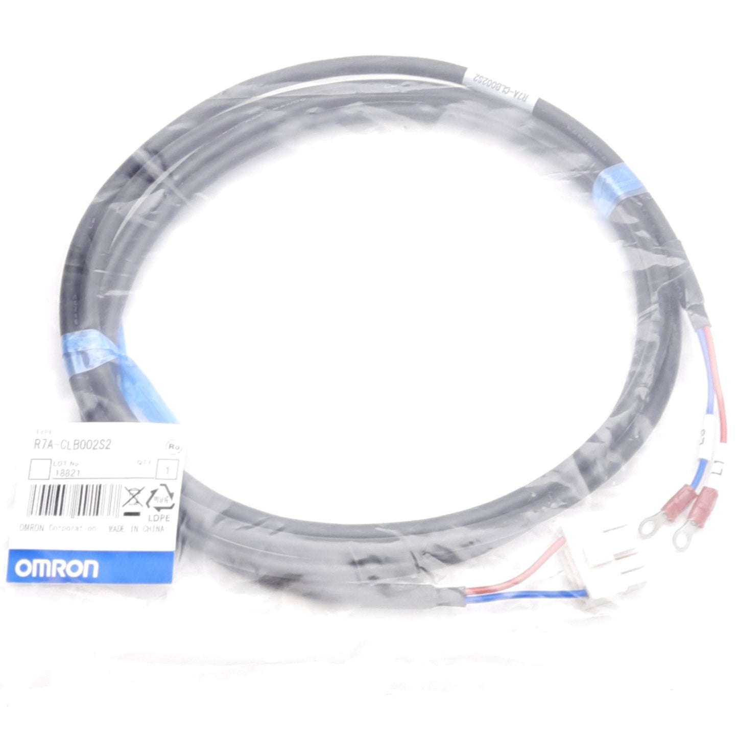 New Omron R7A-CLB002S2 Power Supply Cable, 2-Pole, 2m, For SMARTSTEP Series
