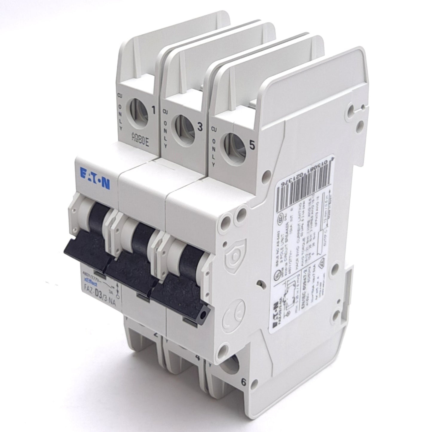 New Eaton FAZ-D3/3-NA Miniature Circuit Breaker 3-Pole, 3A, 277/480VAC