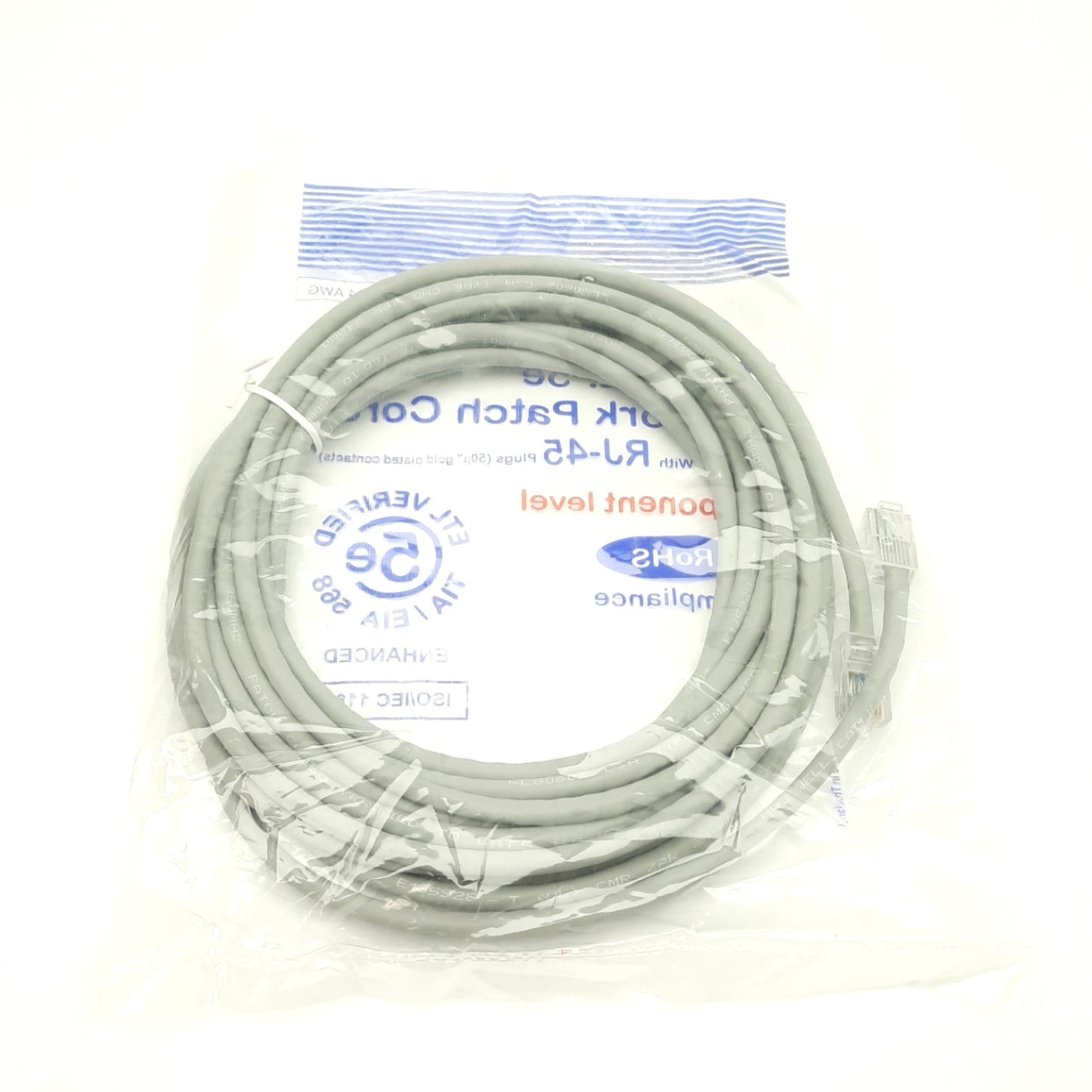 New Lot of 10 Mencom RJ45-20 Ethernet Patch Cable, Cat5e, RJ45 Male, 20ft Length