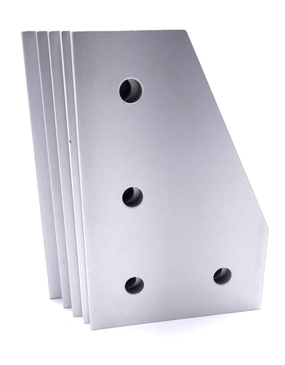 New Lot of 5 80/20 40-4350 Aluminum 90 Degree Angled Flat Plate 40 Series 4 Hole