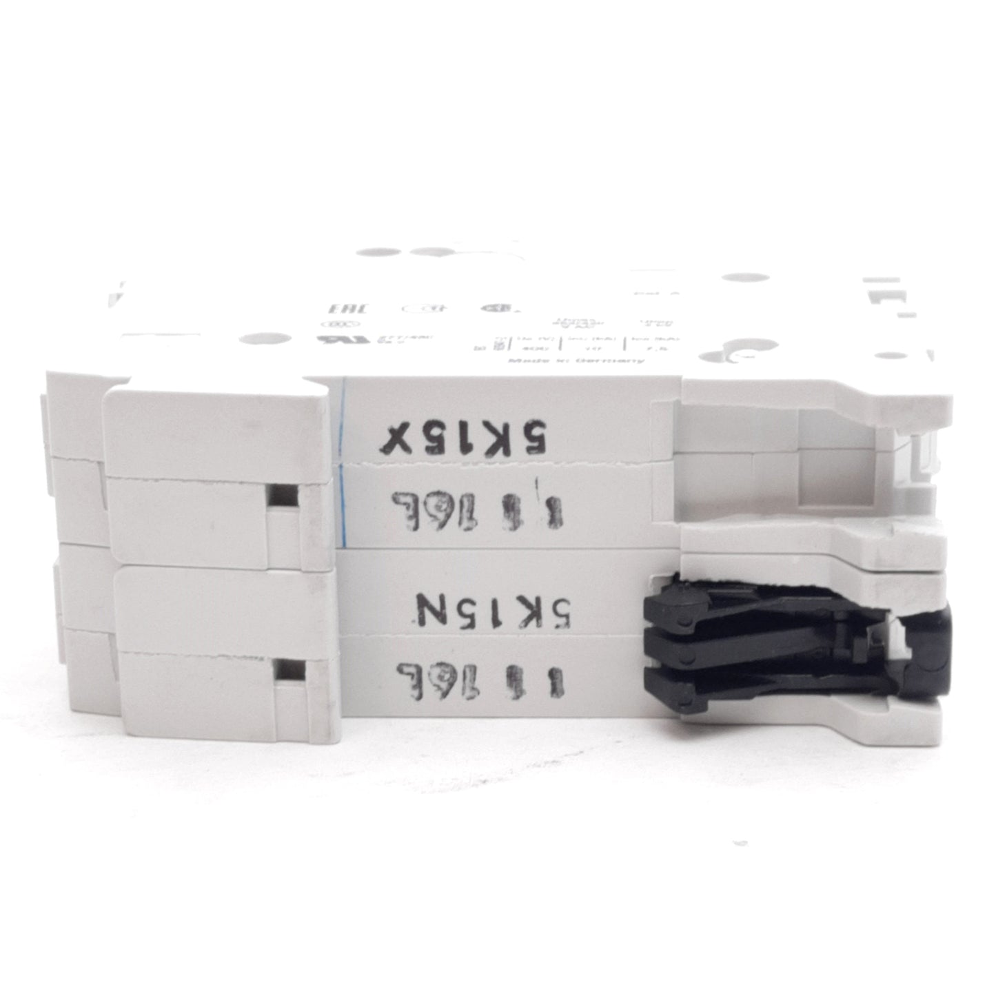 New – Open box Lot of 2 ABB S202-K15 Circuit Breaker, 2-Pole, K-Curve, 277/480VAC 15A, DIN Rail