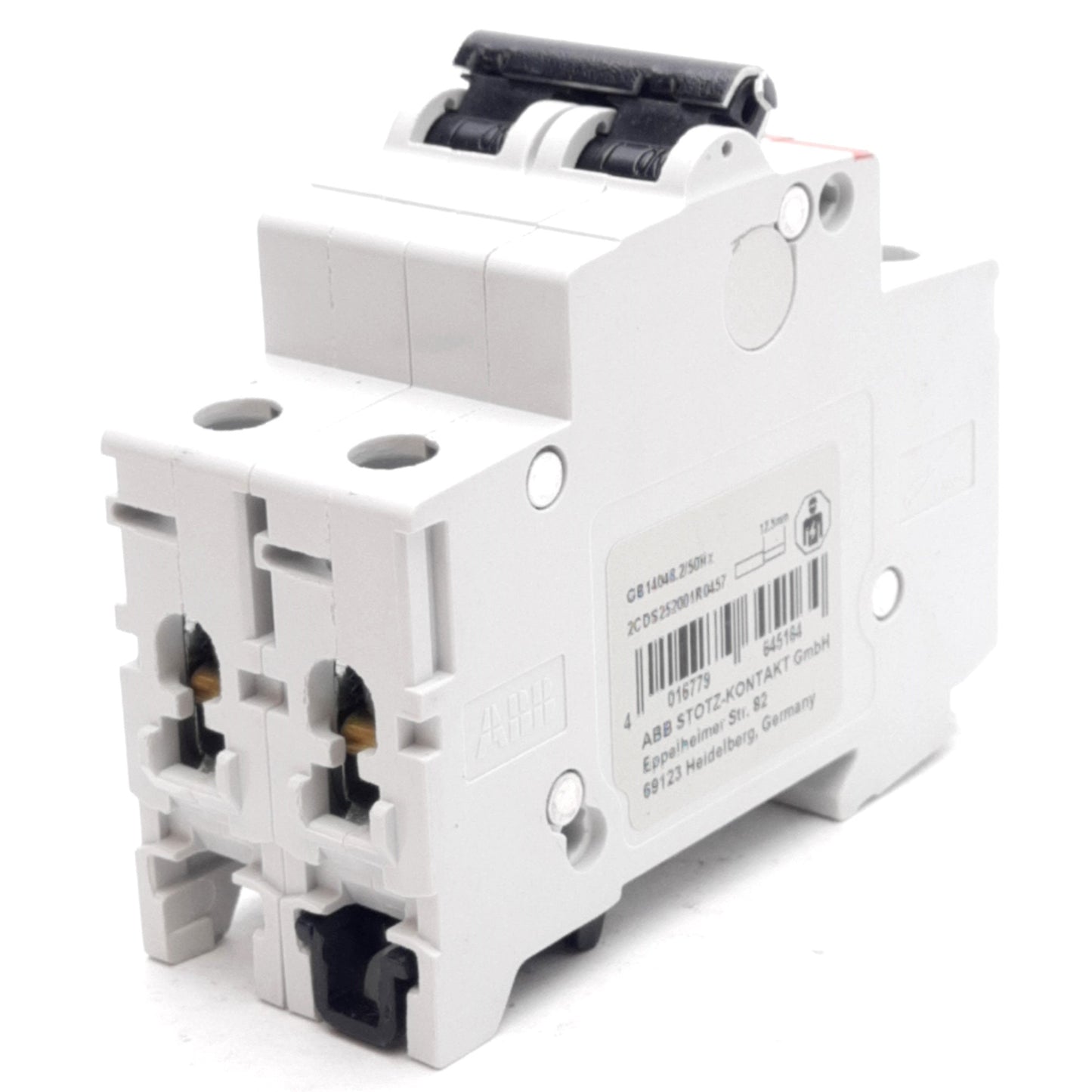 New – Open box Lot of 2 ABB S202-K15 Circuit Breaker, 2-Pole, K-Curve, 277/480VAC 15A, DIN Rail