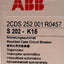 New – Open box Lot of 2 ABB S202-K15 Circuit Breaker, 2-Pole, K-Curve, 277/480VAC 15A, DIN Rail