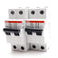 New – Open box Lot of 2 ABB S202-K15 Circuit Breaker, 2-Pole, K-Curve, 277/480VAC 15A, DIN Rail
