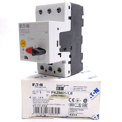 New Eaton PKZM01-1,6 XTPB1P6BC1 Motor Protective Circuit Breaker, 3-Pole, 1-1.6A