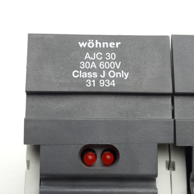 Open box Wohner ACJ30 3194.000 Fuse Holder 3-Poles, 600V, 30A, For Class J Fuses