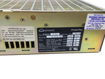 Used Advance P350 Powerflex Power Supply 110/220VAC In, +5/±12/+24VDC Out 350W