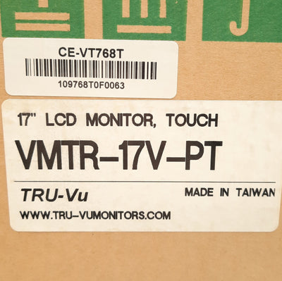 New Tru-Vu VMTR-17V-PT Touchscreen Monitor, 17", USB-B/RS-232, VGA, 1280x1024