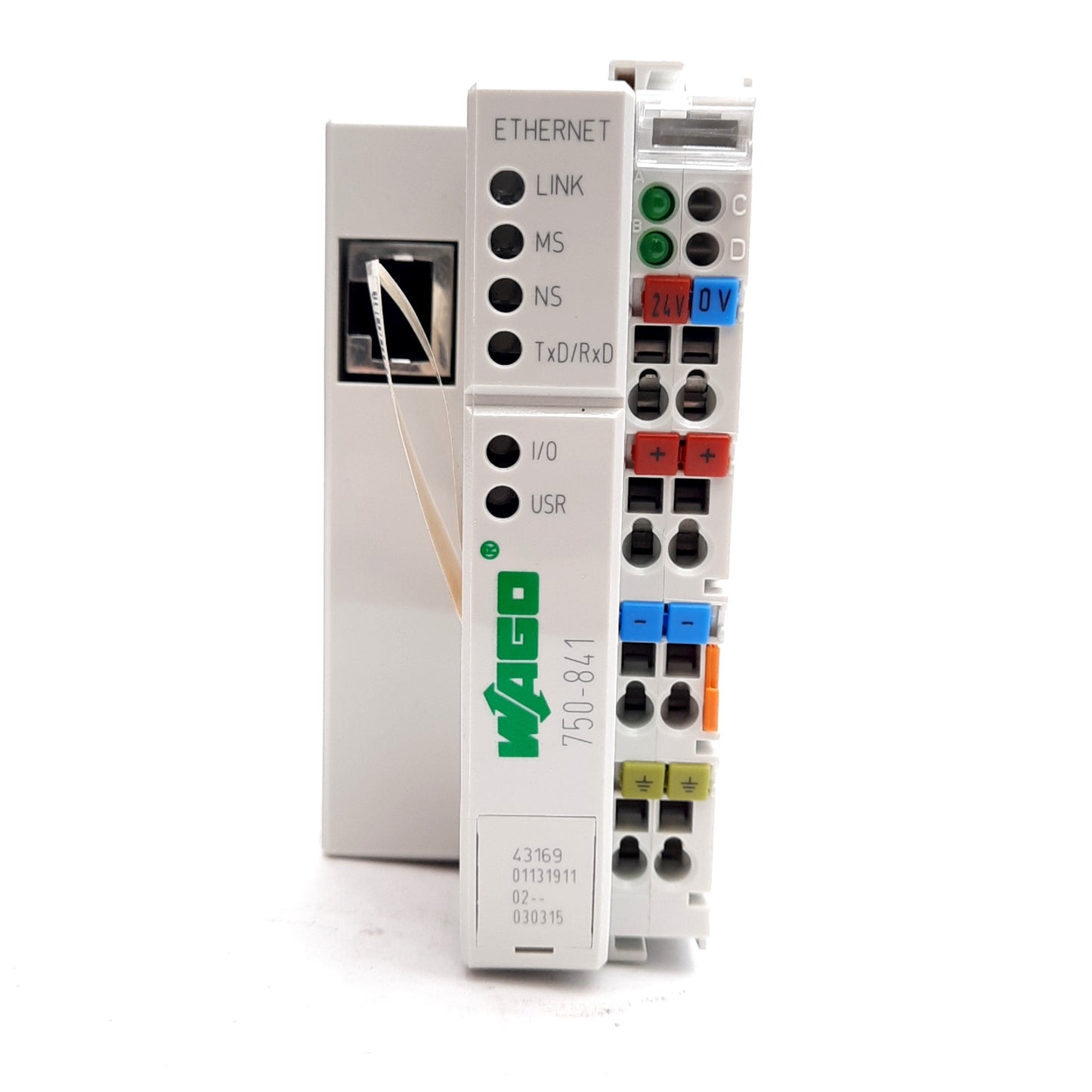 New Wago 750-841 Programmable Fieldbus Controller, RJ-45 Ethernet 10/100Mbit, 24VDC