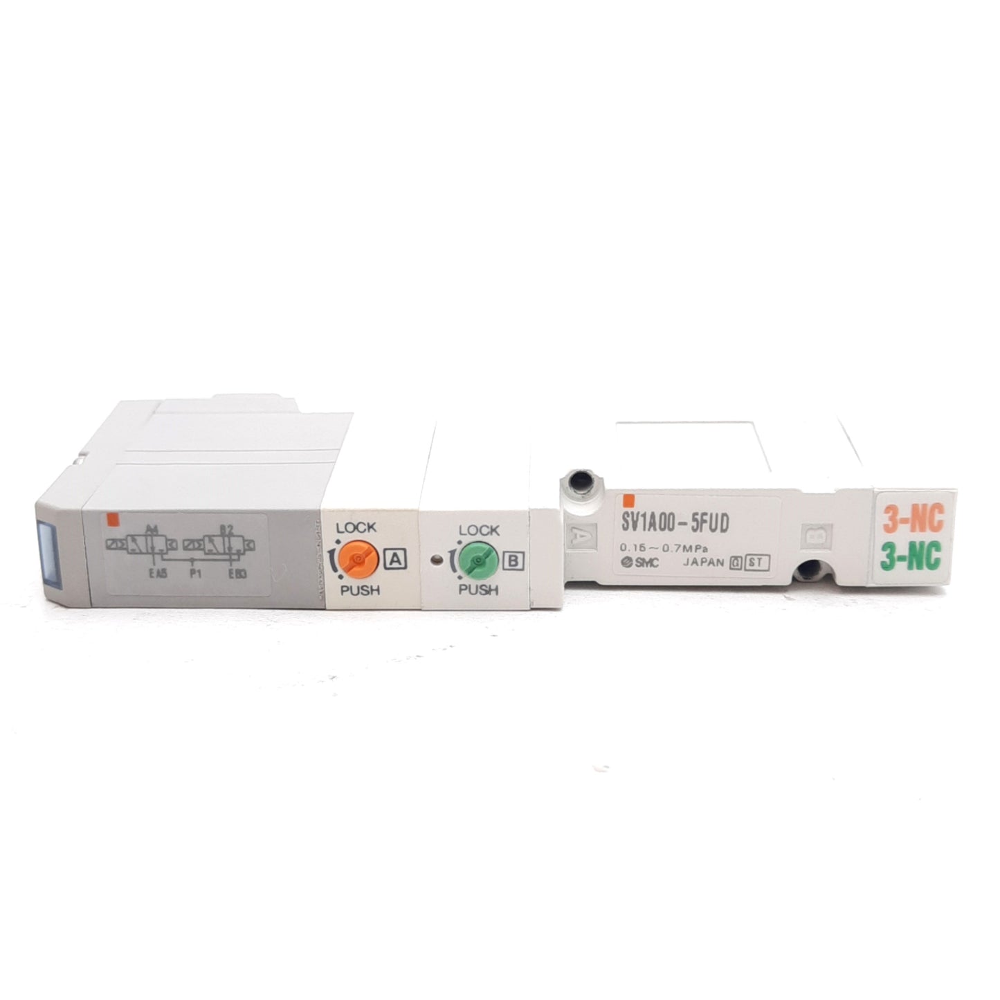 New SMC SV1A00-5FUD Solenoid Valve 4-Position Dual 3-Port N.C/N.C. 0.15-.07MPa 24VDC